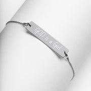 Engraved Silver Bar Chain Necklace