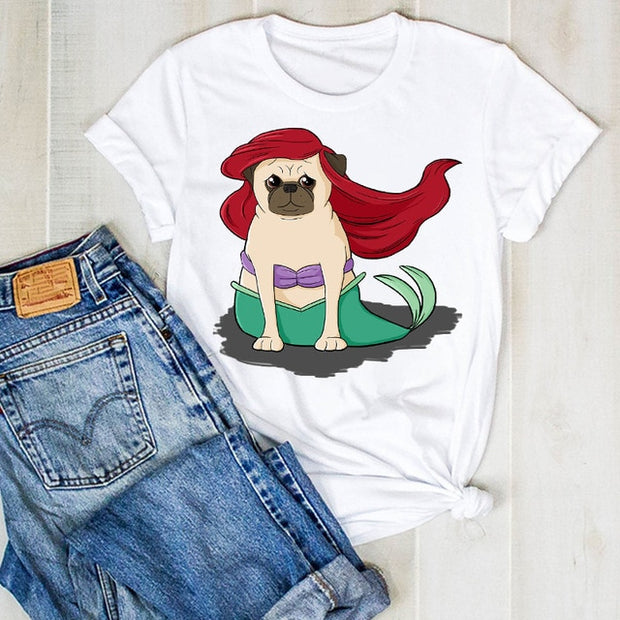 Dog Pet Pug Coffee Plus Size Cartoon Ladies Clothes - TNCPREACH (The store) dog-pet-pug-coffee-plus-size-cartoon-ladies-clothes, 